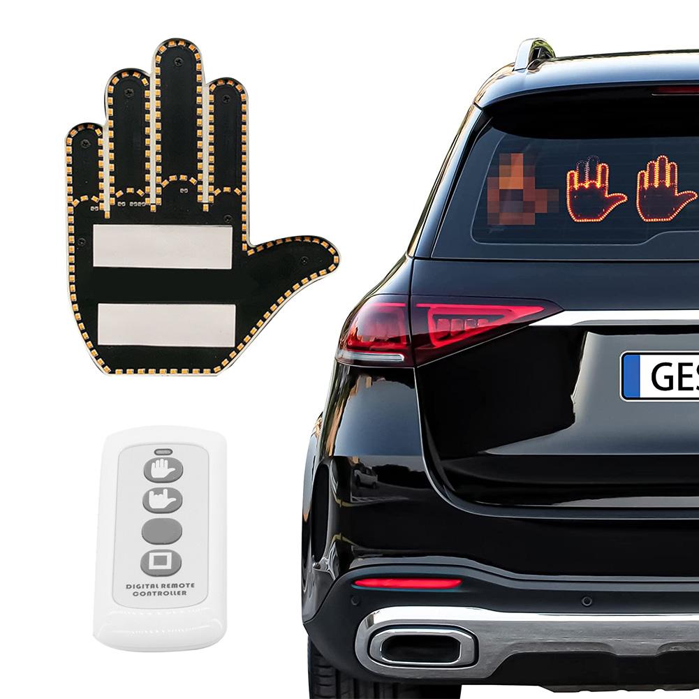 Middle Finger Car Gesture Light with Remote | Funny Car Finger Light with Remote