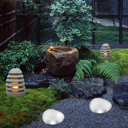 Solar Pebble ABS Sandblasted LED Outdoor Landscape Glass Light