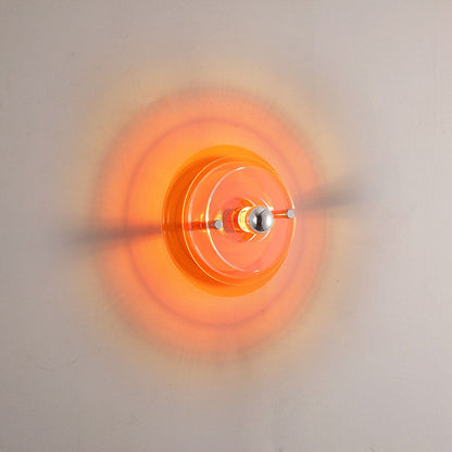 Modern Colorful Iron Acrylic Flying Saucer Shade Light Wall Sconce Lamp For Room