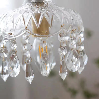 Vintage Floral Crystal Pendant Light