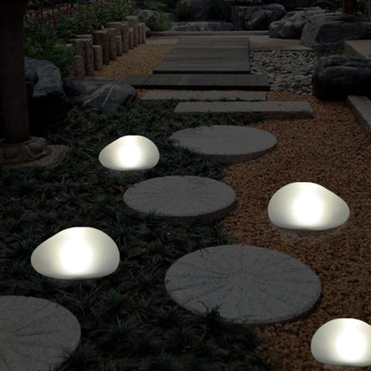 Solar Pebble ABS Sandblasted LED Outdoor Landscape Glass Light