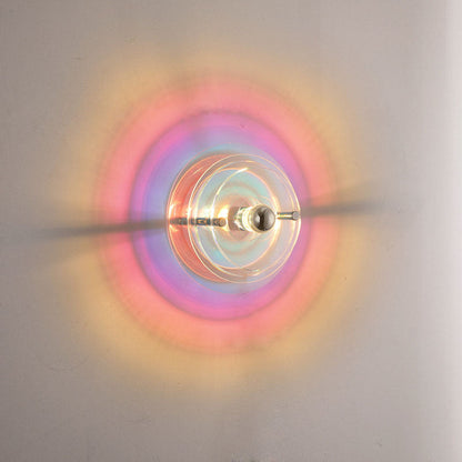 Modern Colorful Iron Acrylic Flying Saucer Shade Light Wall Sconce Lamp For Room