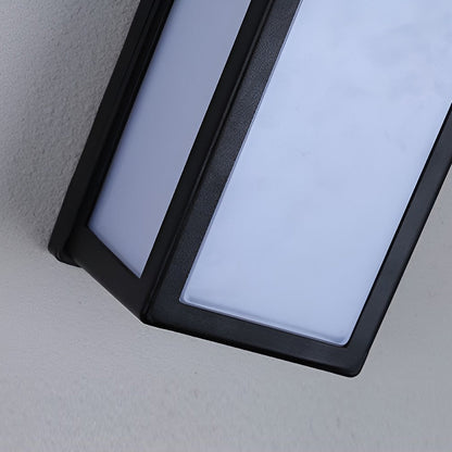 Rectangle LED Waterproof Motion Sensor Black Contemporary Wall Sconce Light