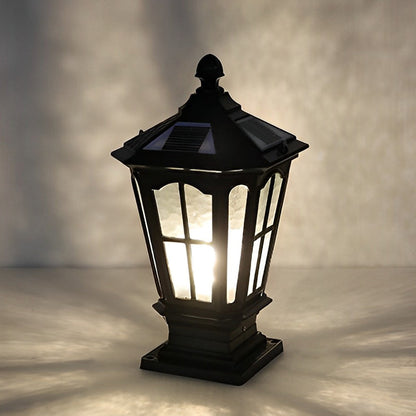 Retro Pavilion Shape Solar Powered Fence Post Light