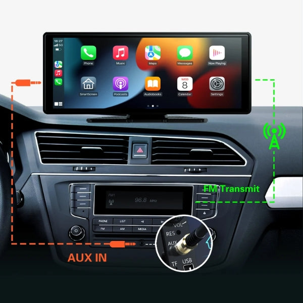 Wireless CarPlay & Android Auto Touchscreen - Best Car Display for Apple CarPlay and Android Auto