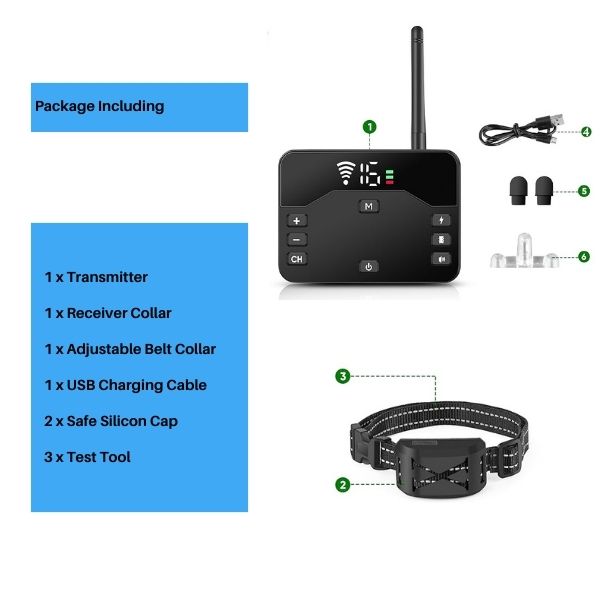 2-in-1 Wireless Pet Training Collars and Dog Fence Sound Check Electric and Vibrating Shock Dog Collar Fence From 65 to 1640 Feet