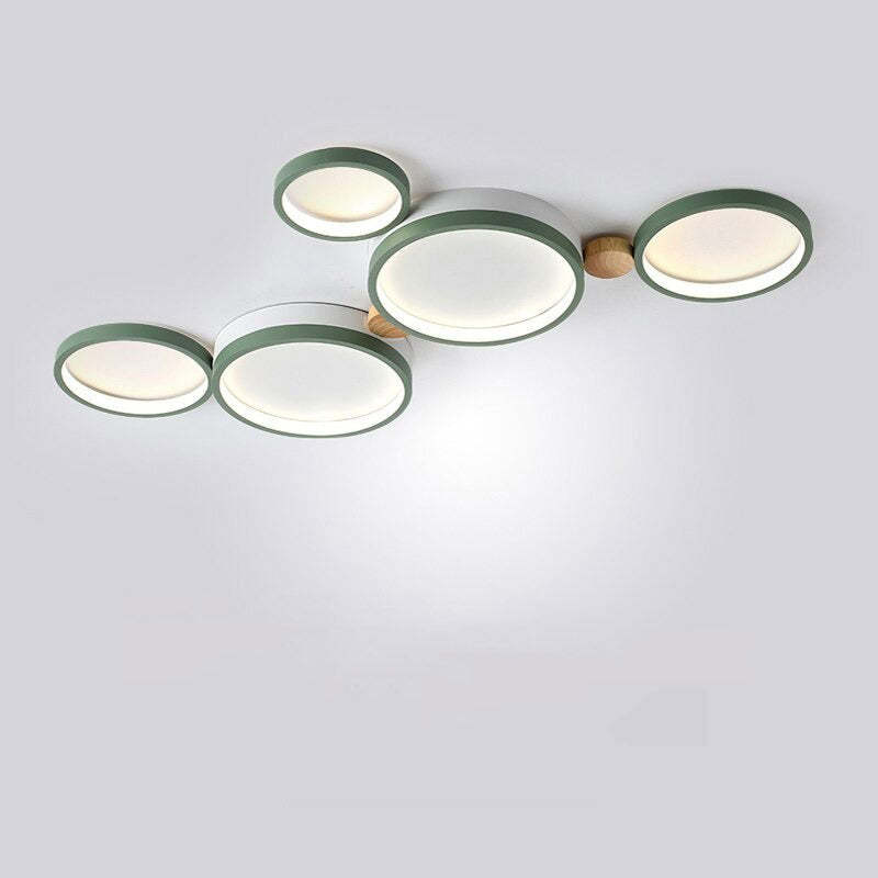 Round Flush Mount Ceiling Light White Gray Green Bedroom