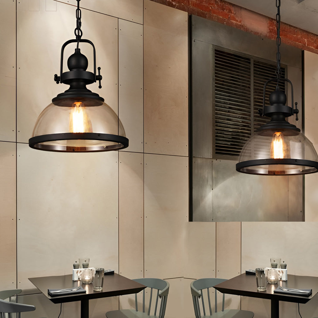 Vintage Glass Iron Retro Industrial Chandeliers | Hanging Ceiling Lights