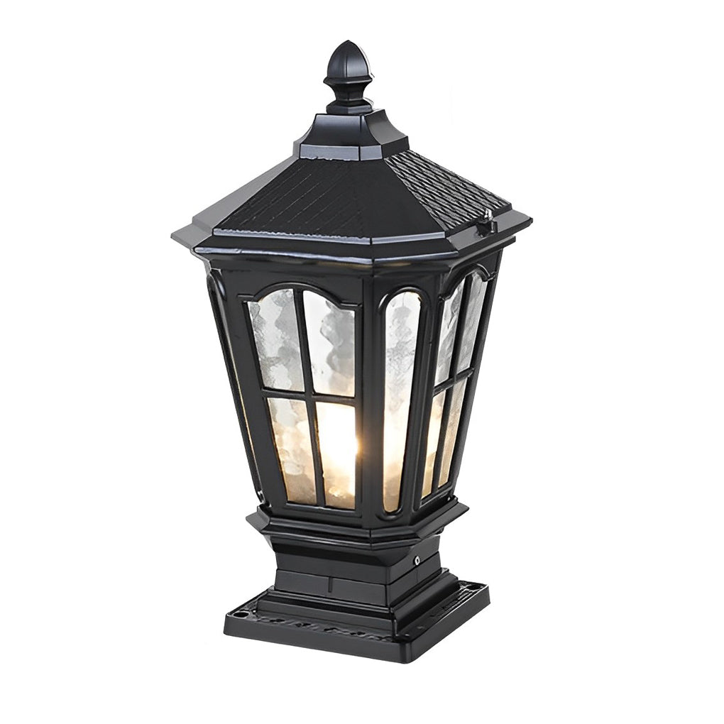 Retro Pavilion Shape Solar Powered Fence Post Light