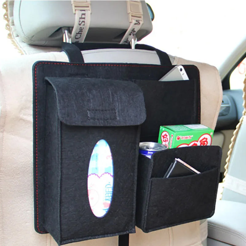 Universal fit car seat back organiser with 4 pockets