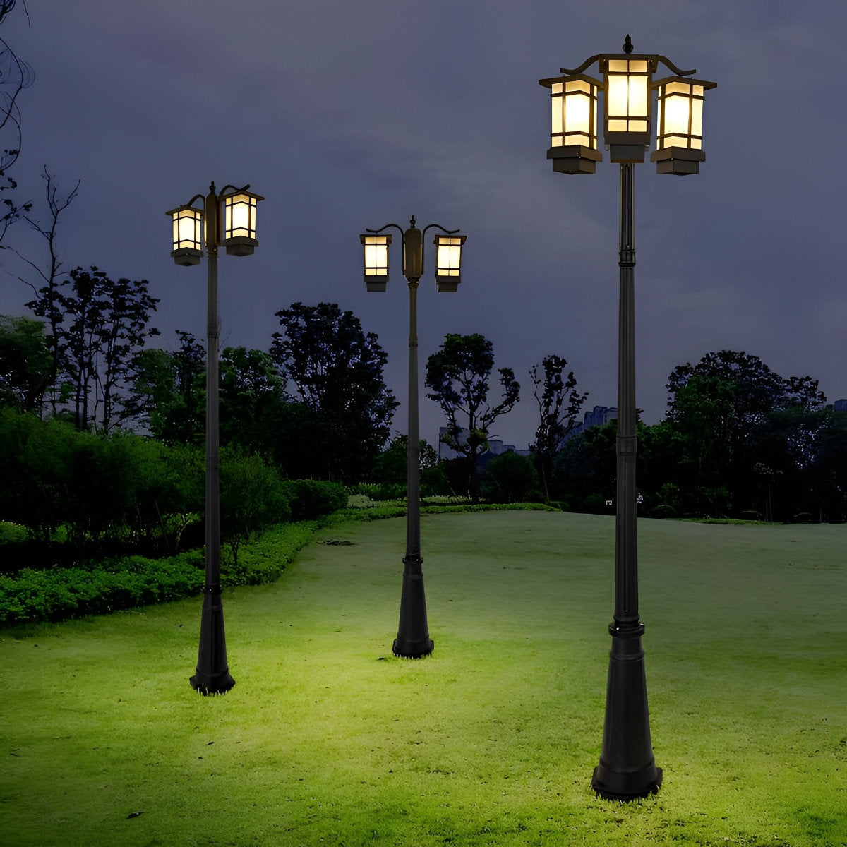 Waterproof Black Modern Outdoor Post Lights Public Lighting