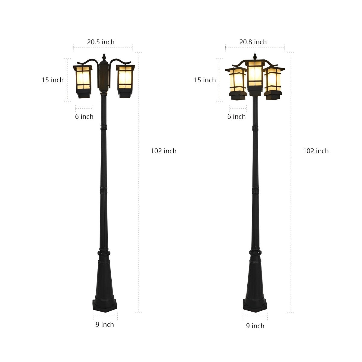 Waterproof Black Modern Outdoor Post Lights Public Lighting