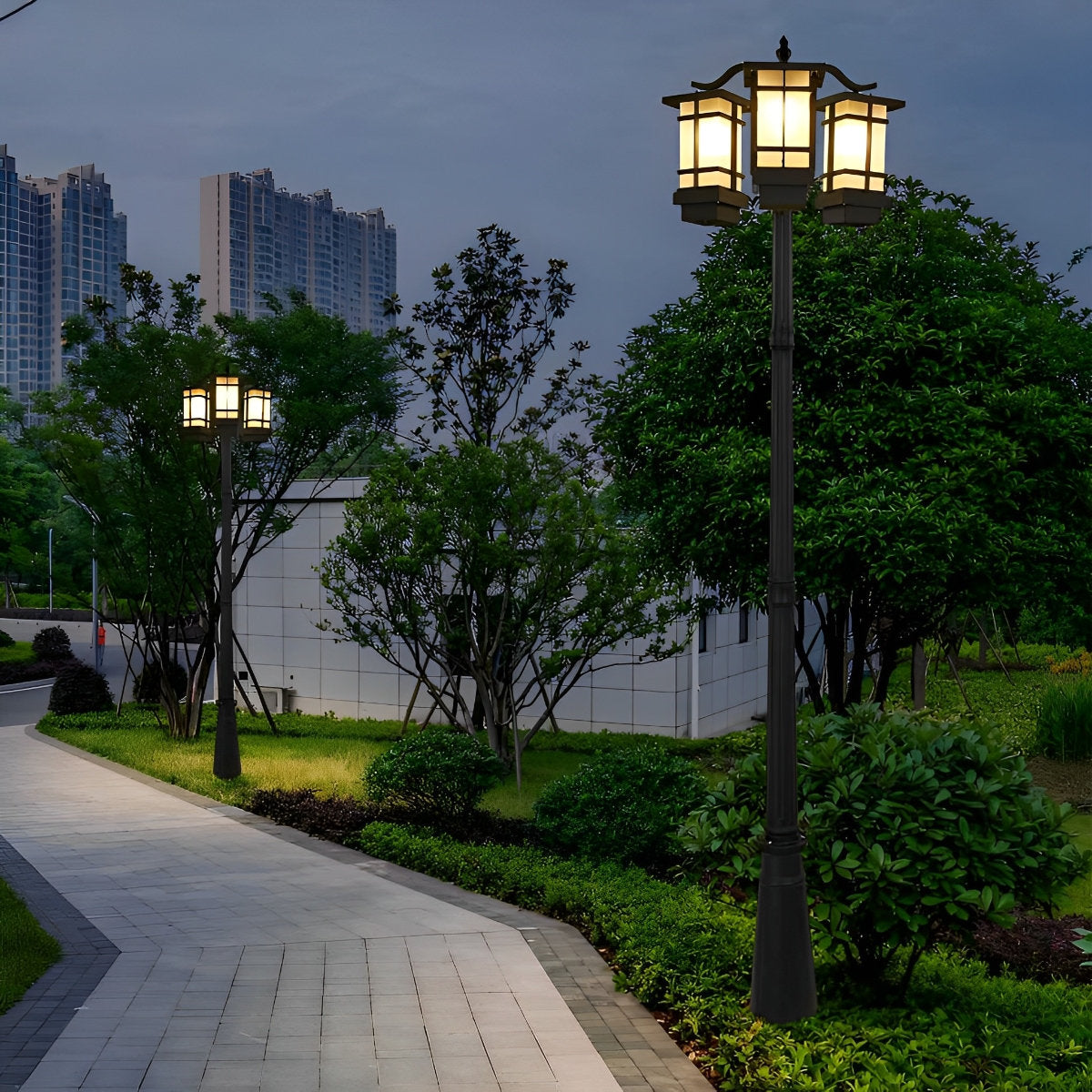 Waterproof Black Modern Outdoor Post Lights Public Lighting