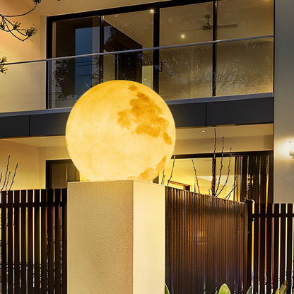 Round Ball Moon Modern Solar Post Caps Lights