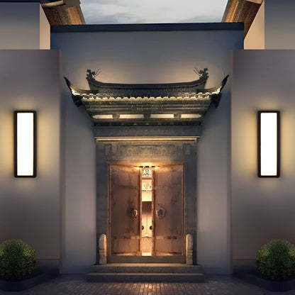 Rectangle LED Waterproof Motion Sensor Black Contemporary Wall Sconce Light