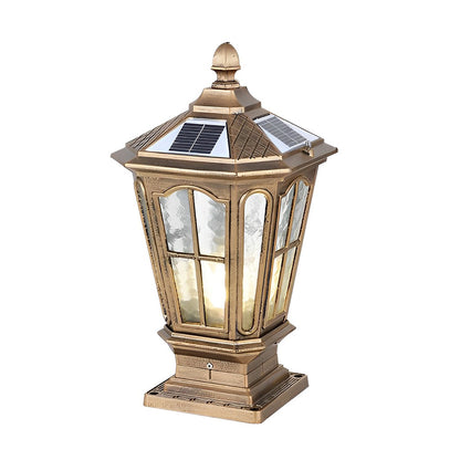 Retro Pavilion Shape Solar Powered Fence Post Light