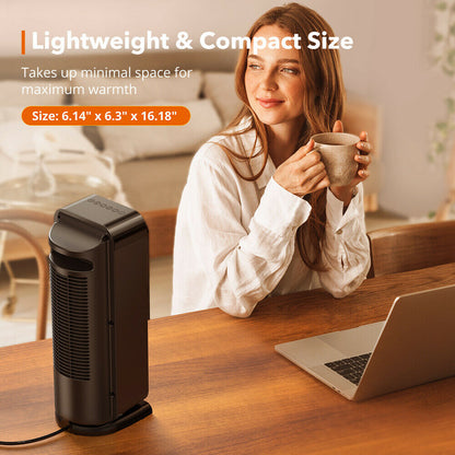 Space Heater Indoor Portable Office Heater Adjustable Thermostat 1500W