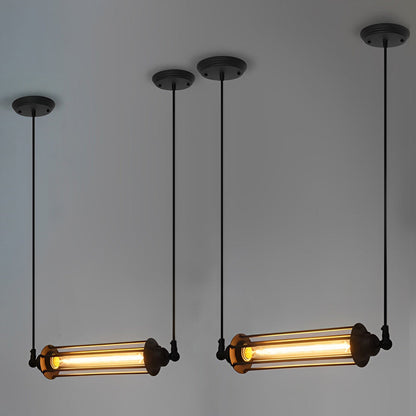 Retro LED Black Iron Industrial Pendant Light