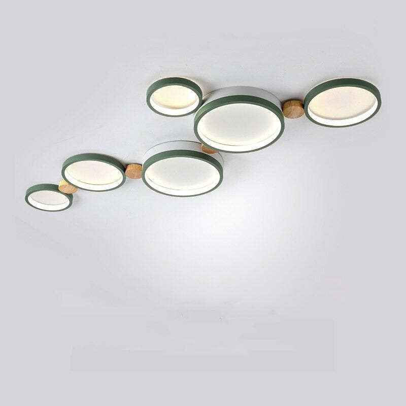 Round Flush Mount Ceiling Light White Gray Green Bedroom