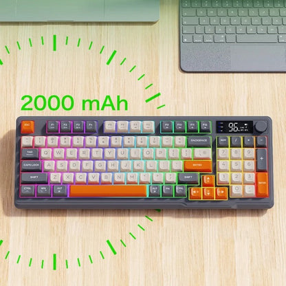 Silent Mechanical Keyboard - Cool Gaming Wireless Design with Display