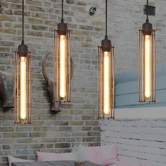 Retro LED Black Iron Industrial Pendant Light