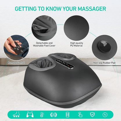 Shiatsu And Kneading Foot Massager With Heat Vibration And Air Compression