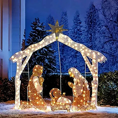 Warm White Led Holy Family Yard Decoration