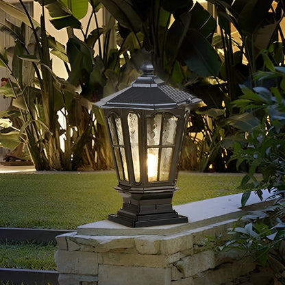 Retro Pavilion Shape Solar Powered Fence Post Light