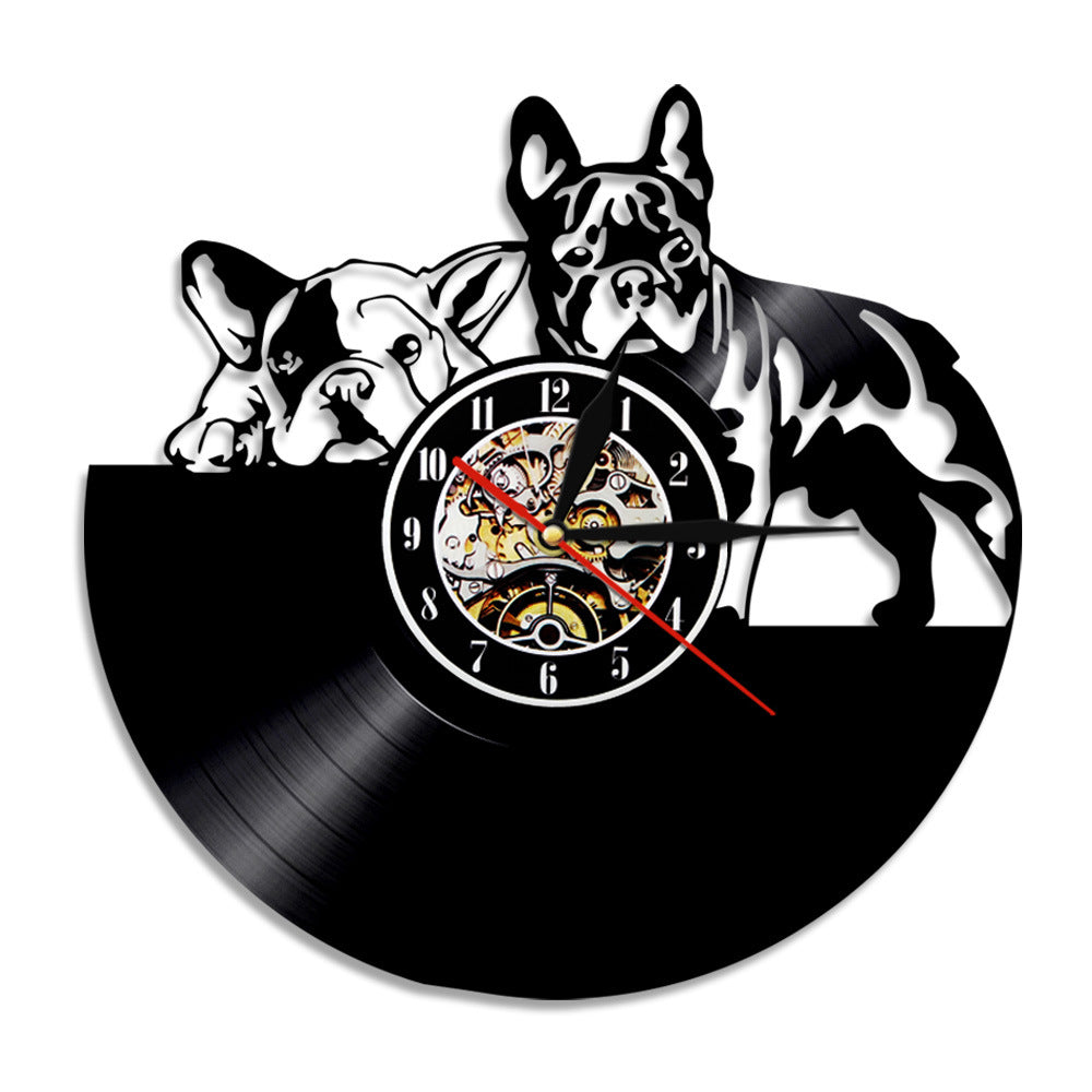 Vinyl Record Dog Clock