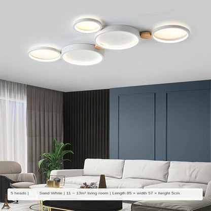 Round Flush Mount Ceiling Light White Gray Green Bedroom