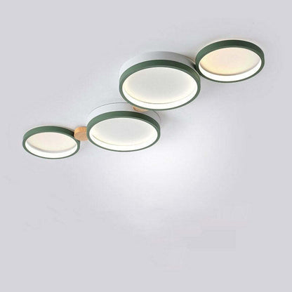 Round Flush Mount Ceiling Light White Gray Green Bedroom