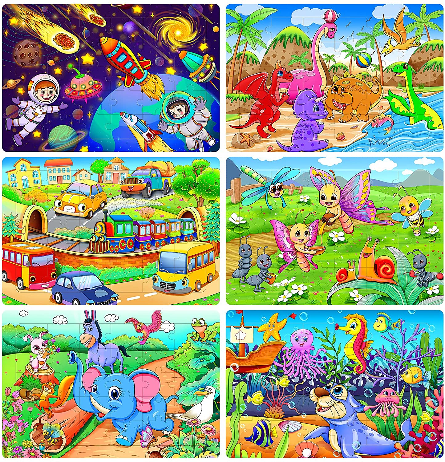 Bestseller: Puzzles for preschool children, 6-PACK