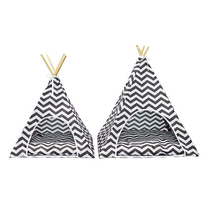 Striped Pet TeePee and Mat