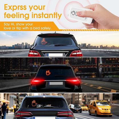 Middle Finger Car Gesture Light with Remote | Funny Car Finger Light with Remote