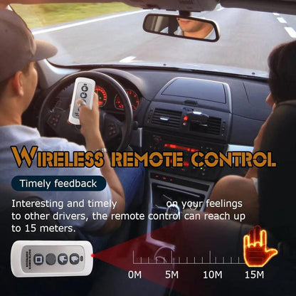 Middle Finger Car Gesture Light with Remote | Funny Car Finger Light with Remote