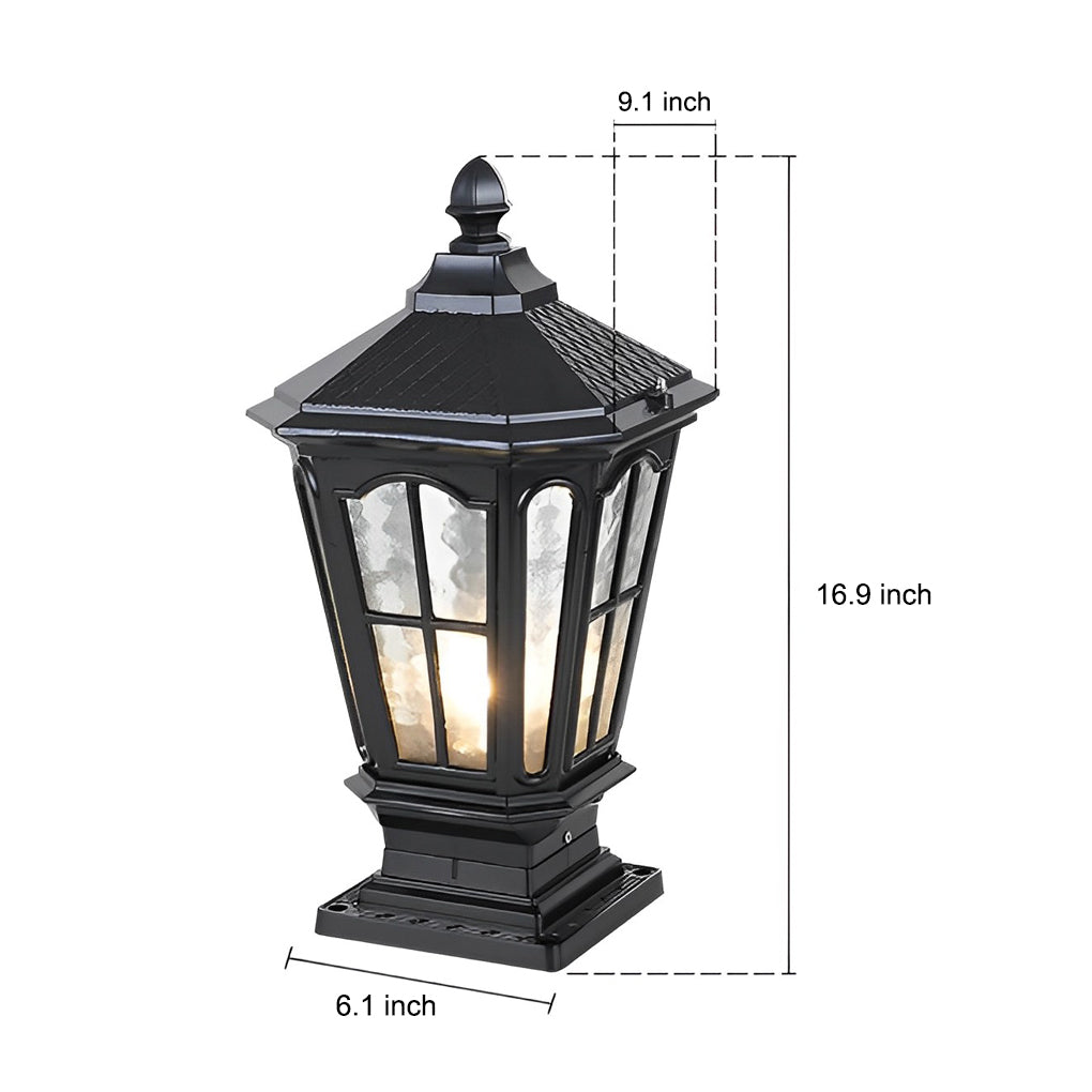 Retro Pavilion Shape Solar Powered Fence Post Light