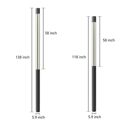 Cylinder Shaped Black Modern Outdoor Post LED Post Light
