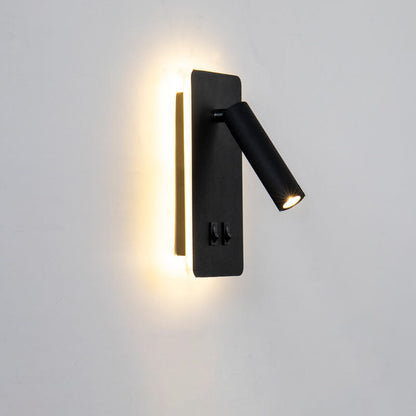 Minimalist Rectangle Spotlight Rotatable LED Reading Wall Sconce Lamp