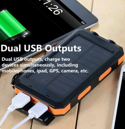 Solar Power Bank - Portable and Waterproof