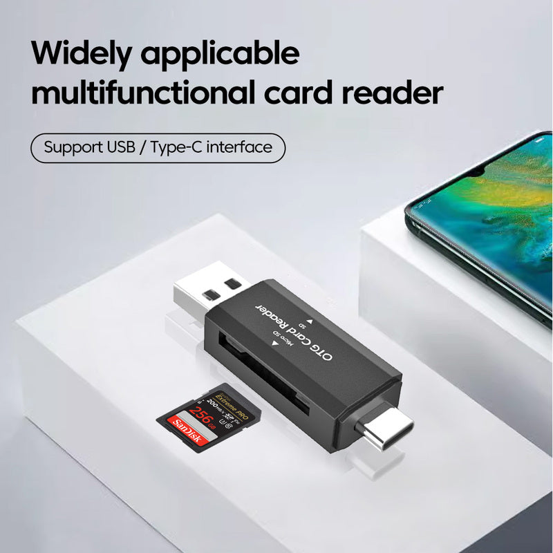 2 in 1 USB Type-C SD and TF Card Reader Adapter