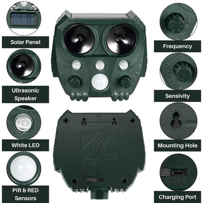 Ultrasonic Cat Repellent Ultrasound and Noise Sonar Repellent Deterrent for Cat, Fox, Rat, Squirrel and Dog