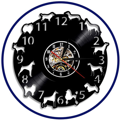 Vinyl Record Dog Clock