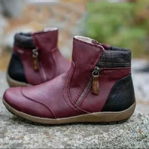 Women Zipper Waterproof Ankle-Support Boots