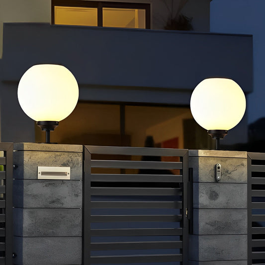 Waterproof Ball Three Step Dimming LED Solar Post Caps Lights