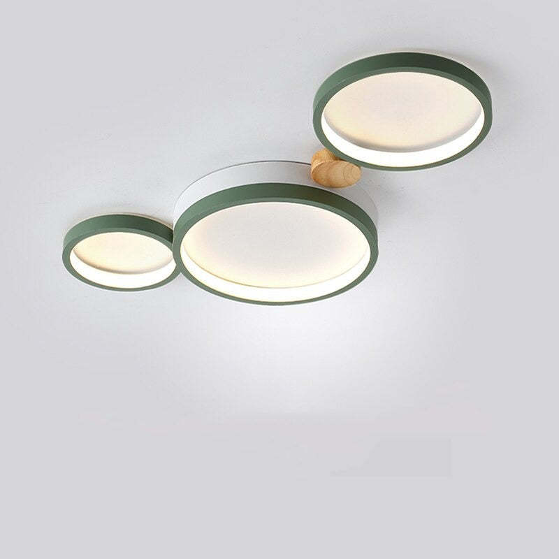 Round Flush Mount Ceiling Light White Gray Green Bedroom