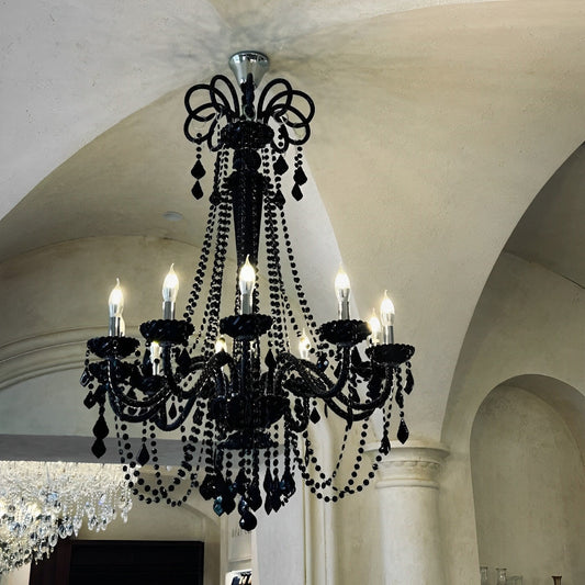 Black Palace Candle Branch Crystal Chandeliers Light