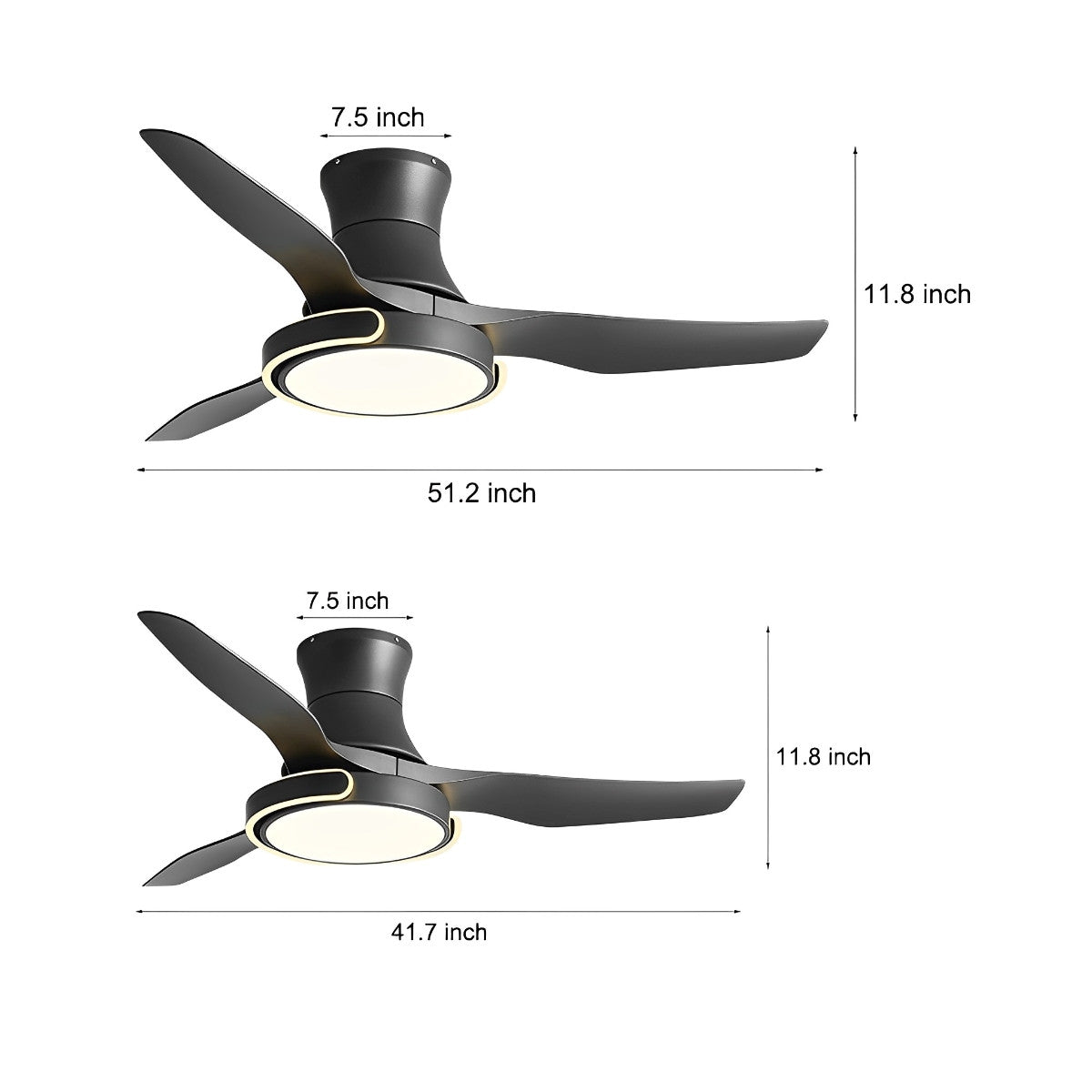 Ceiling Fan with Lights Remote Control Reversible