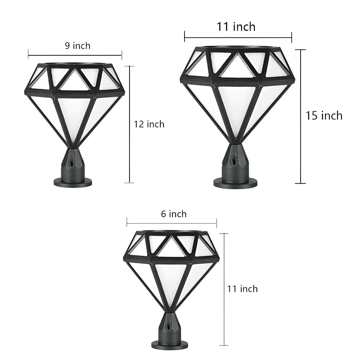 Waterproof Diamond Shape Post Cap Lights Fence Lighting