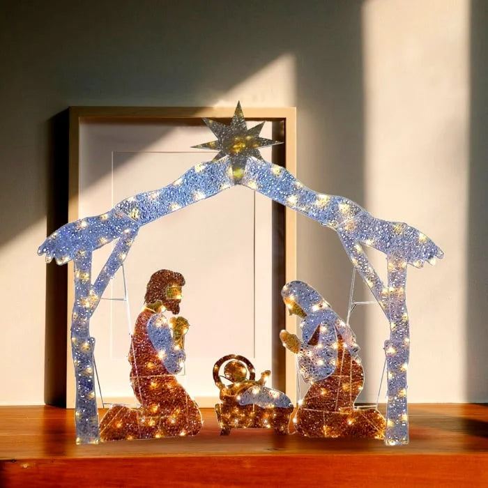 Warm White Led Holy Family Yard Decoration