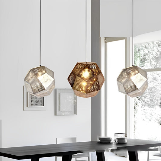 Geometric Round Electroplated Metal Postmodern Pendant Light Chandelier Ceiling Light